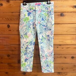 Lilly Pulitzer South Ocean Skinny Coastal Blue Jeans Size 2